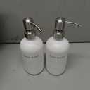 White Soap Dispenser for Kitchen Sink, Dish and Hand Soap Dispenser with Silver Stainless Steel Pump, Perfect for Kitchen Decor and Accessories. (Silver & White)