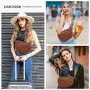 LOVEVOOK Fanny Packs for Women Cross Body, Vegan Leather Belt Bag for Women, Waterproof Sling Purse Fashion Waist Pack Designer Chest Bum Bag with Boho Style Strap