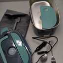 Eocolz Electric Lunch Box Food Heater 80W, Food Warmer with Dual Container 1.5L Portable Heated Lunch Box for Car Truck Work Stainless Steel Fork & Spoon 12/24/110V for Adults Lonchera Eléctrica