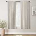 BOODII 63 Inch Blackout Curtains Linen Black Out Curtains for Bedroom 2 Panels Set Neutral Room Darkening Curtain Natural Beige Thermal Insulated Curtain for Nursery Window Drapes Back Tab 52x63 Natural Linen