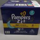 Pampers ZZZ Overnight Diapers, Size 4 (22-37 lbs), 58 Count, Nighttime Protection Disposable Baby Diaper, Night Time Leak and Skin Protection