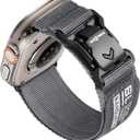 Bandletic Compatible with Apple Watch Ultra 2 Band for Men, Soft Nylon Sport Loop with Magnetic Fidlock V-Buckle for iWatch 49mm(Ultra 3/2/1),46mm(11/10),45mm(9/8/7),44mm(SE3/SE2/SE/6/5/4),42mm(3/2/1) (Dark Gray)