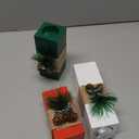 Sliner 3 Pcs Christmas Candle Holders with Candles Wooden Xmas Tealight Candle Holders Decorations Red White Green Votive Wood Candlestick for Christmas Table Centerpiece Decor Xmas Gifts