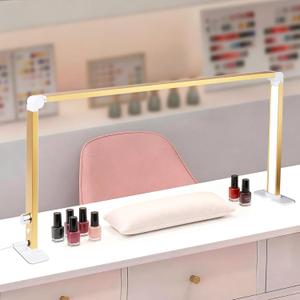 Gold Folding Desk Lamp, Professional Nail Tech Light with Dimmable 3000K-6300K, 95+ CRI, 3600LM Brightness,Adjustable Half Moon LED Desk Light for Manicure,Office,Studio,Reading