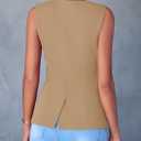 PRETTYGARDEN Women's Summer Suit Vest Tops 2026 Dressy Business Casual Sleeveless Button Down Trendy Fashion Blazer Waistcoat (Beige, M)