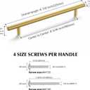 Haliwu 10 Pack Cabinet Handles Brass Gold Cabinet Pulls 6-1/4 Inch Hole Center Drawer Pulls Modern Bar Dresser Handles for Bathroom Kitchen Bedroom