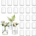 Glasseam Glass Bud Vases for Centerpieces: Clear Small Flower Vase Decor Bulk Set of 24 Simple Modern Decorative Vases for Flowers Mini Candle Vase Wedding Centerpiece for Dining Table Decorations