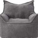 EBENCHICO Giant Bean Bag Chair Sofa for Adults Teens, Comfy Corduroy Large Bean Bag Chairs with Armrests for Bedroom Living Room, Adult BeanBag Lazy Sofa Couch Chairs with Filler Included, 39.3" x 35" x 32.6"