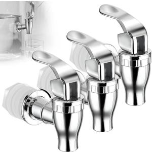 3-Pack Glass Drink Dispenser Spouts - Replacement Spigots for Beverage Dispensers, Brew Kettles, and More