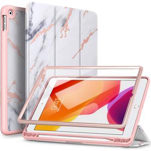 SURITCH Case for iPad 10.2 2021/2020/2019 (9th/8th/7th Generation), Shockproof Protective Smart Cover Case with Stand and Auto Sleep/Wake for iPad 10.2 Inch (Marble)