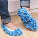 2 Pairs Dust Mop Slippers - Gray and Blue - One Size Fits Most