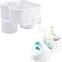 Bottle & Hose Holder for New Spectra S1, S2 Plus Breast Pump (New Model/NOT Round Hole), Portable Bottle Organizer with Extra Storage for Essentials, Dual Hose Management, Baby Safe(Holder Only)