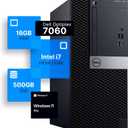 Dell Optiplex 7060 Tower Desktop Computer | Intel i7-8700 (3.4) | 16GB DDR4 RAM | 500GB SSD Solid State | Windows 11 Professional | Home or Office PC 