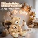 MorisMos Decorations Teddy Bear with Baby for Baby Shower, 39 Inch Soft Bear Stuffed Animal, Gift for Birthday Kids Girls Boys, Party Favor, Tan
