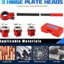Pipe Threader Ratchet Kit， Manual Ratcheting Pipe Threading Tool Set with 3 NPT Dies 1/2" NPT, 3/4" NPT, 1" NPT,Portable Cast Iron Pipe Threading Set for Galvanized Aluminum Iron Copper PVC Pipes
