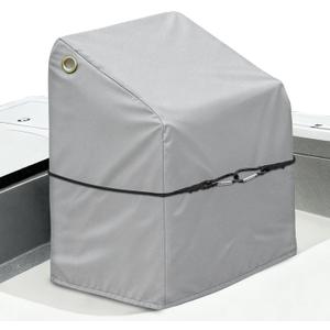 Boat Center Console Cover, 900D Heavy Duty Marine Grade Polyester Waterproof Center Console Cover for Boat with Windproof Elastic Strap, Gray, 44" L x 34" W x 60" H