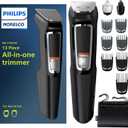 Norelco Philips Multi Groomer All-in-One Trimmer Series 3000-13 Piece Mens Grooming Kit for Beard, Face, Nose, Ear Hair Trimmer and Hair Clipper - NO Blade Oil Needed, MG3740/40 (MG3740/40 - 13 Pieces, Black/Chrome)