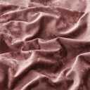 Fredsure Distressed Velvet Comforter Set, 5 Pieces Dusty Mauve Queen, Distressed Velvet Face and Brushed Microfiber Reverse