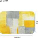 Britimes Bath Mat for Bathroom Yellow Gray Abstract Graffiti Geometric Bath Rug Floor Mat Bathroom Decorations 16x24 Inches for Kitchen Bedroom Indoor