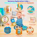 Montessori Busy Board for 1 Year Old, Airplane Toys for Babies 6-12 Months, Sensory Fine Motor Skills Activity Cube, Baby Travel Car Seat Toys for Toddler 1-3