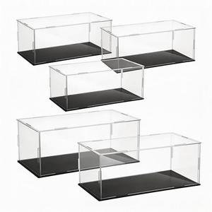 5 PCS Acrylic Display Case for 1: 24 Scale Clear Display Boxes with Plastic Base, Model Showcase & Storage Organizer