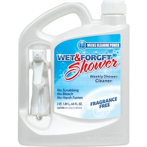 Wet & Forget Shower Cleaner Spray, Fragrance-Free Weekly Bathroom Cleaner, No Scrubbing Needed, Bleach-Free, Multi-Surface Bathroom Spray, Cleaning Supplies Essential. 64 fl oz