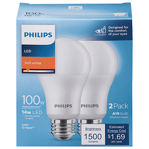 DI Phillips Led 100W A19 DL 2Pk