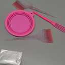 19PCS Hair Bleach Dye Kit with Hair Dye Brush and Bowl Whisk Hair Clips Protective Gear Set, Ideal for Hair Bleaching Coloring Highlighting, Essential Salon Supplies for Home Use (Pink)