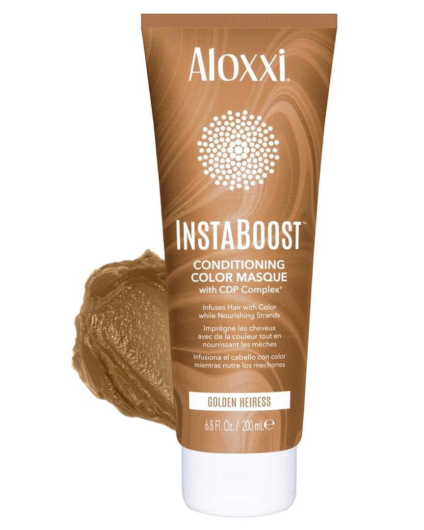 ALOXXI InstaBoost BROWN Color Depositing Conditioner Mask  Instant Temporary Hair Color Dye - Hair Color Masque for Deep Conditioning (Golden Heiress), 6.8 Fl Oz