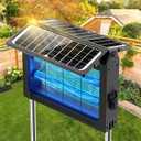 Solar Bug Zapper Outdoor, 4500V Electric Mosquito Zapper with Dual Solar Panels & USB Charging, Auto On/Off Mosquito Killer, IPX5 Waterproof Fly Trap for Backyard Patio Garden Camping, 2100 Sq Ft