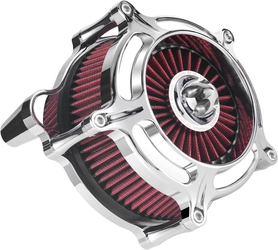 Air Filter Cleaner for Harley Davidson Softail Touring Street Road King Glide Trike for Harley Davidson Air Intake Filters for Touring 08-16, Softail 16-17 Red