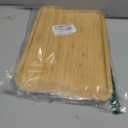 Bam&Boo Bamboo Serving Tray Natural Minimalist Rectangular (14.1 x 9.4" x 0.8") Coffee, Tea, Food, Drinks, Storage, Decor for Home, Kitchen, Bathroom