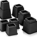 HOLDN STORAGE Adjustable Bed Risers and Furniture Risers-Stackable Bed Lift 3, 5, or 8 Inch-Set of 4 Bed Risers-Heavy Duty-Perfect for College Dorms- Supports up to 1,300 lbsFits Legs up to 2.75 W