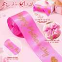 Zeyune 114 Pcs Mother's Day Ribbon and Flower Bouquet Accessories Includes 2 in x 5 Yard Glitter Happy Mother's Day Satin Ribbon, Silver Butterflies, Bow & Rhinestone Pins for Gift Wrapping Birthday