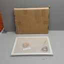 DOLLAR BOSS Bulletin Boards with Linen 1-Pack 16''X 12'' Double-Sided Cork Board for Walls Wood Framed Bulletin Boards, Small Pin Board for Home Kitchen Office Decorative Hanging 10 Pushpins (White)