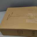 63.7" Modern Floor Lamp with White Marble Base & Linen Shade, Dimmable Tall Standing Lamp for Living Room & Bedroom, Gold Pole Light with 9W LED Bulb for Office Reading