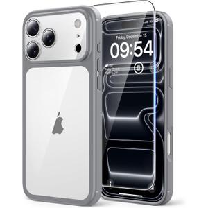 TAURI for iPhone 17 Pro Max Case, Full Camera Protection with Screen Protector, Anti-Yellowing Military-Grade Protection Shockproof Slim Phone Case for iPhone 17 ProMax, Grey