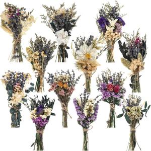 Layhit 12 Pack Boho Dried Flower Bouquet Mini Wedding Handmade Dry Flowers Decor for Vase Crafts DIY Photo Boutonniere for Men Floral Plant for Bridesmaid Gift Birthday Decor(Romantic)