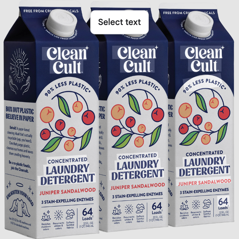 Cleancult Dish Soap Liquid Refills - Plant Based Cleaning Power - Cuts Grease & Grime - Free of Harsh Chemicals - Uses 90% Less Plastic