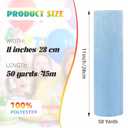 Crystal Organza Fabric Tulle 11 Inch by 50 Yards Sheer Tulle Rolls for DIY Craft Wedding Party Baby Shower Decor Gift Wrapping Party Supplies (Light Blue)