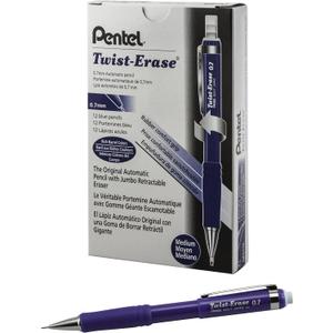 Pentel Twist-Erase III Mechanical Pencil, (0.7mm), Navy Blue Barrel (Blue)