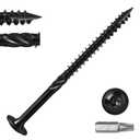 Lag Screws #14 x 6 Inch, (2.5lb, 57pcs) Heavy Duty Construction Structural Exterior Wood Timber Screws, Torx Drive Washer Head Rust Resistant Black Epoxy Coated, with T30 Star Bit
