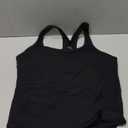 ATTRACO Women Ribbed Workout Crop Tops with Built in Bra Yoga Racerback Tank Top Tight Fit (6, Black)