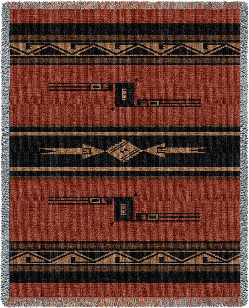 Pure Country Weavers Mesquite Earth Blanket - Southwest Native American Inspired - Gift Tapestry Throw Woven from Cotton - Made in The USA (72x54)