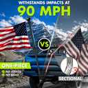 4.8FT One Piece Stainless Steel Flag Pole,Heavy Duty Anti-Wrap Spinning