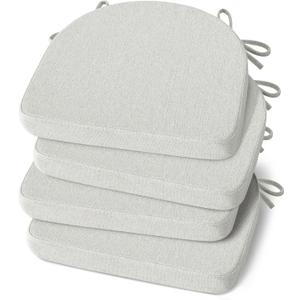 Shinnwa Kitchen Chair Cushions Set of 4, Non-Slip Dining Chair Cushions with Ties and Machine Washable Cover, 4 Pack, 17 x 16.5 x 2in, Off White