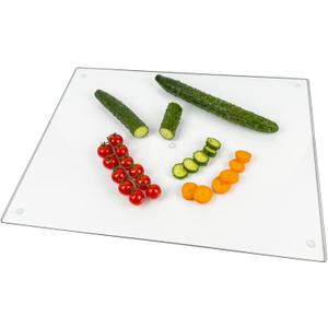 Tempered Glass Cutting Board for Kitchen, Clear Cutting Board for Countertop, Dishwasher Safe, Scratch Resistant, Heat Resistant, Shatter Resistant (24"x18") (18"L x 24"W)