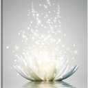 Lotus Floral Canvas Prints Art for Zen Office Decor Wall Art Meditation Pictures Modern Artwork Painting Framed Ready to Hang(20x30inch)