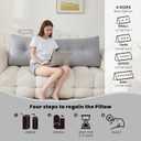 Zelladorra Headboard Pillow for Bed,Triangular Wedge Pillow Headboard Soft Support While Reading and Resting,Bed Bolster Cushion Headboard with Removable Cover,Chalk Grey,Twin (39"x8"x20")
