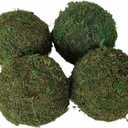 Artificial Green Dried Moss Balls, Large Faux Plant Mossy Globes for Centerpiece Bowls Filler, Large 3.9" Fake Greenery Moss Spheres Ball for Wedding Party Decorative Photography Props (4 Pack)